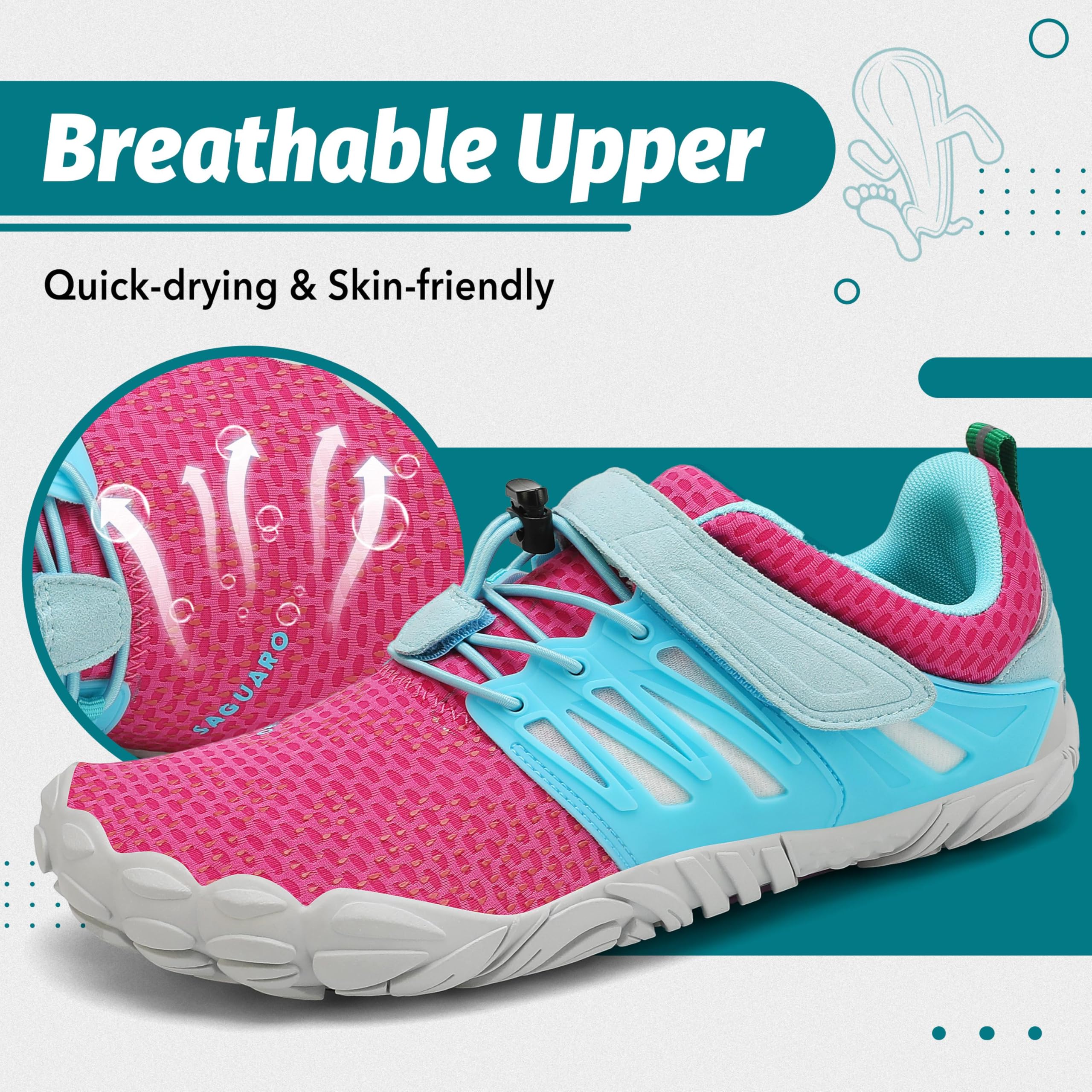 SAGUARO Scarpe Barefoot Uomo Donna Scarpe da Trail Running Minimaliste Antiscivolo Leggere Outdoor GR.36-48