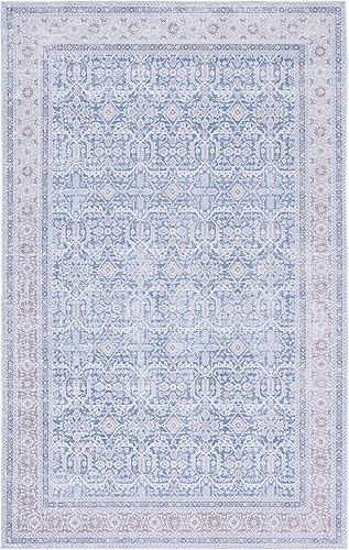 Miniatura 2 de SAFAVIEH Tucson Collection Area Rug - 6' x 9', Blue & Rust, Persian Design, Non-Shedding Machine Washable & Slip Resistant Ideal for High Traffic