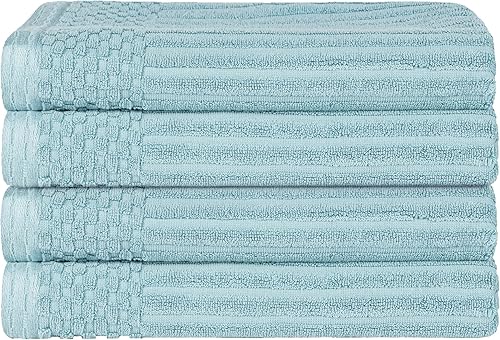 Superior Juego de toallas de baño de algodón de 4 piezas, incluye 4 toallas de baño, uso diario para baño, baño de invitados, secado rápido, spa,
