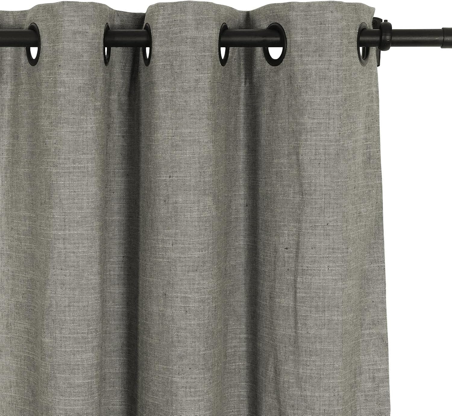 ChadMade Room Darkening Window Curtain Panel for Bedroom Cotton Linen Curtain Blackout Thermal Insulated Drape Grommet Design, 84 Inches Long Grey, 50Wx84L, ( 1 Panel ) Tyra Collection