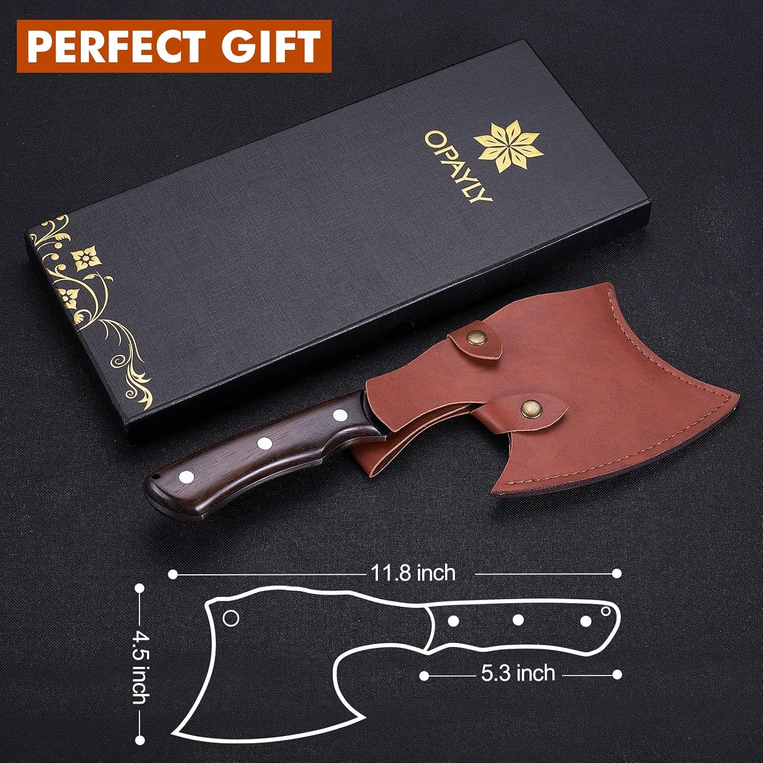 Heavy-Duty Bone Chopper Knife Hand Forged Meat Cutting with Cover Meat Bone Cleaver Knife High Carbon meat knife for Kitchen Outdoor Camping BBQ men gifts