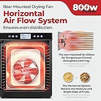 Vista 4 de Magic Mill - Máquina deshidratadora de alimentos premium (15 bandejas extra grandes de acero inoxidable) Secador de 800W para cecina de ternera