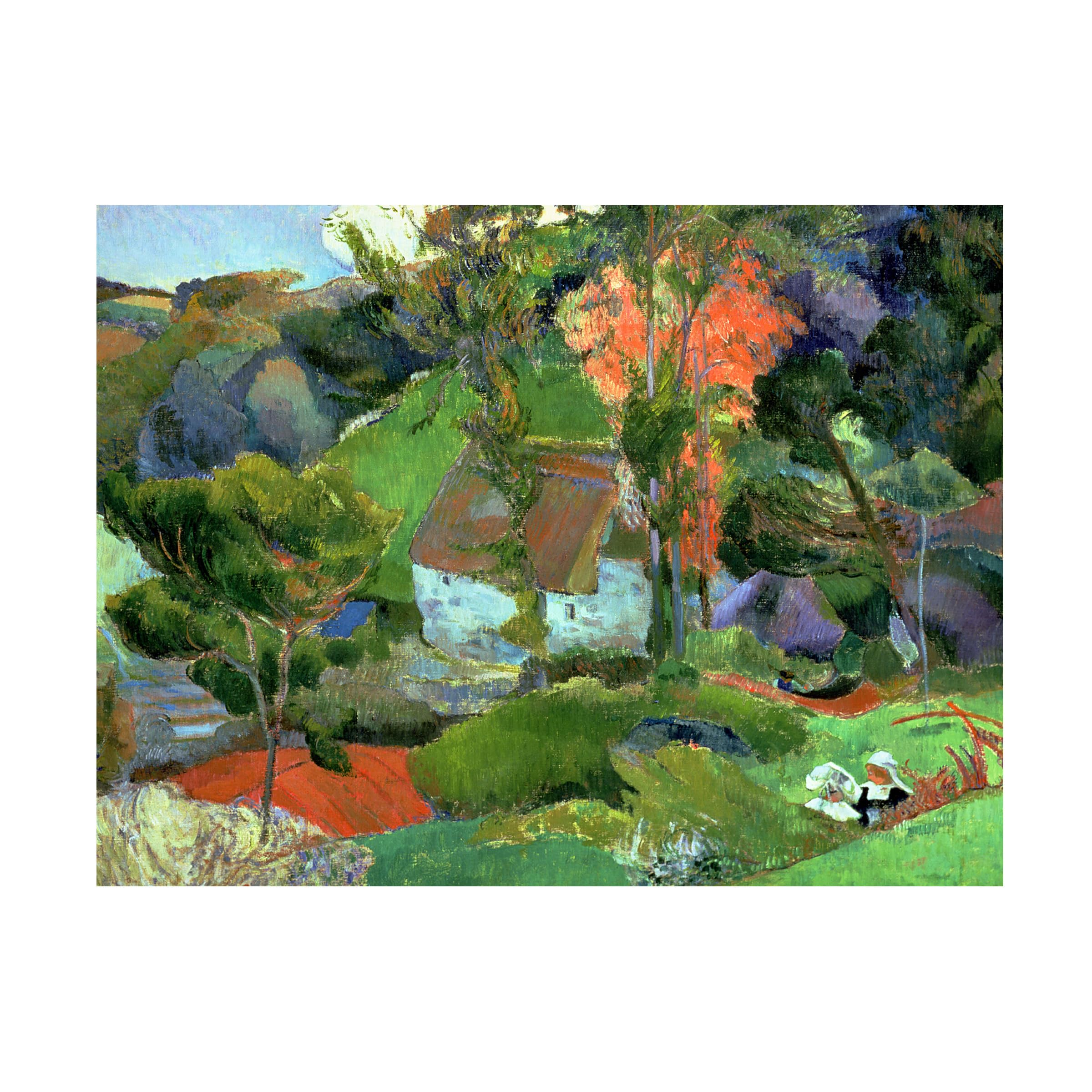 Amazon.com: Wrapped Canvas Wall Art - Paul Gauguin 'Landscape at