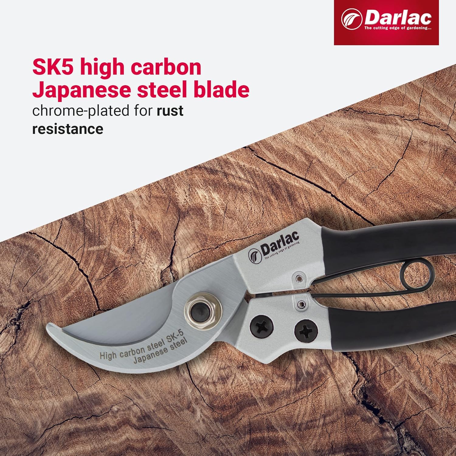 Darlac Compact Secateurs- Razor-Sharp Bypass Pruners for General Pruning - 16mm - Lightweight Ideal for Fine Or Delicate Pruning and Small or Medium Hands - SK5 High Carbon Japanese Steel