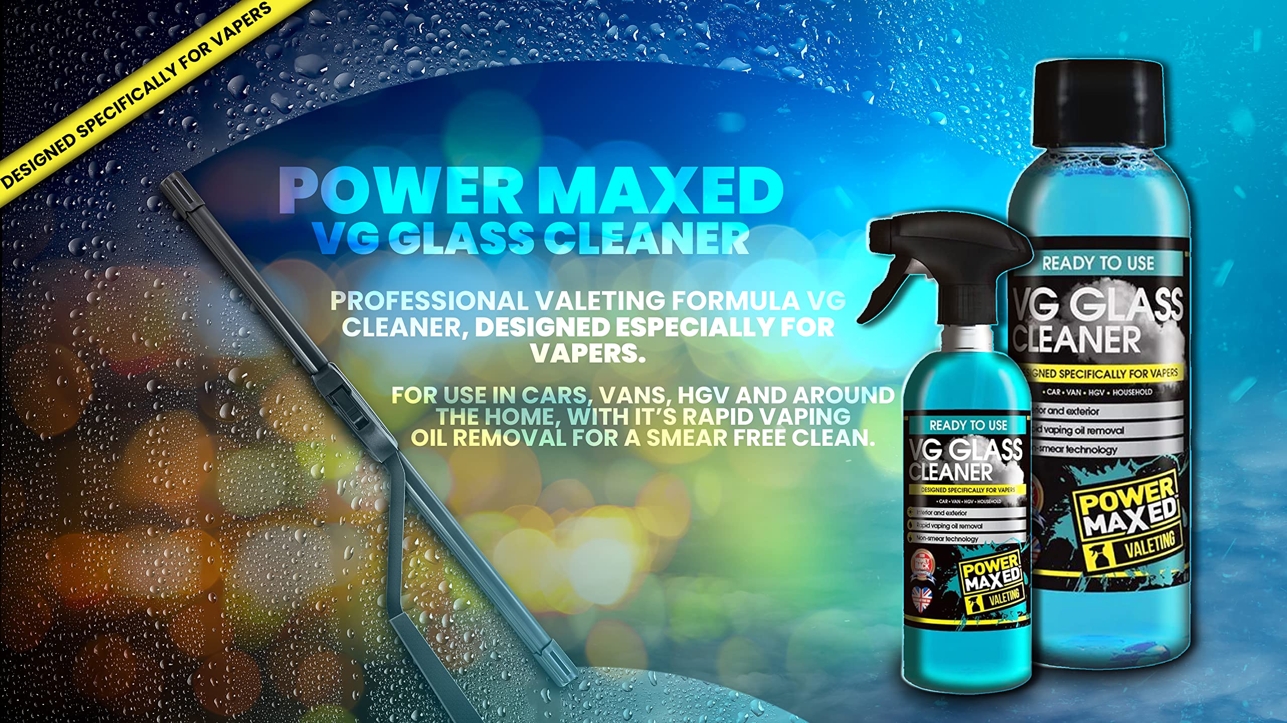 Power MaxedVG (Vegetable Glycerin) Vapers Glass Cleaner 500ml