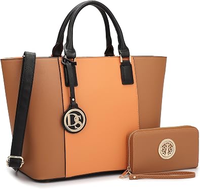 Women Large Designer Handbags and Purses - Laptop Shoulder Bag, Satchel Work Bag, Vegan Leather Top Handle Tote