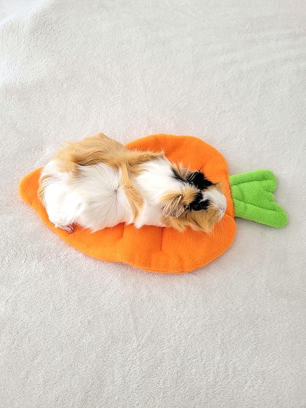Guinea Pig Bed Mat Washable Pee Pad, Fleece Bedding for Rodent, Reusable Cage Liner for Rabbit, Hedgehog, Rat, Hamster or Small Animal (Carrot) by Pugget Pigs - Image 3