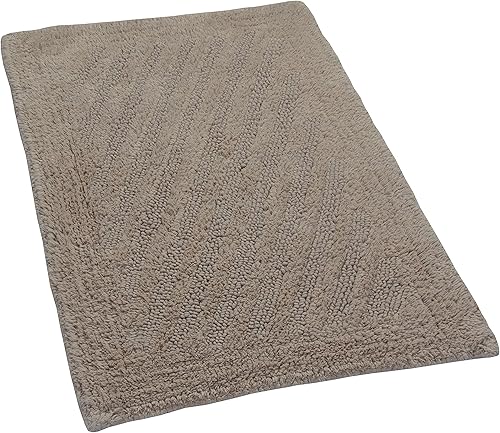 Castle Hill London Linear - Alfombra de baño reversible, 24 x 40 pulgadas, color natural