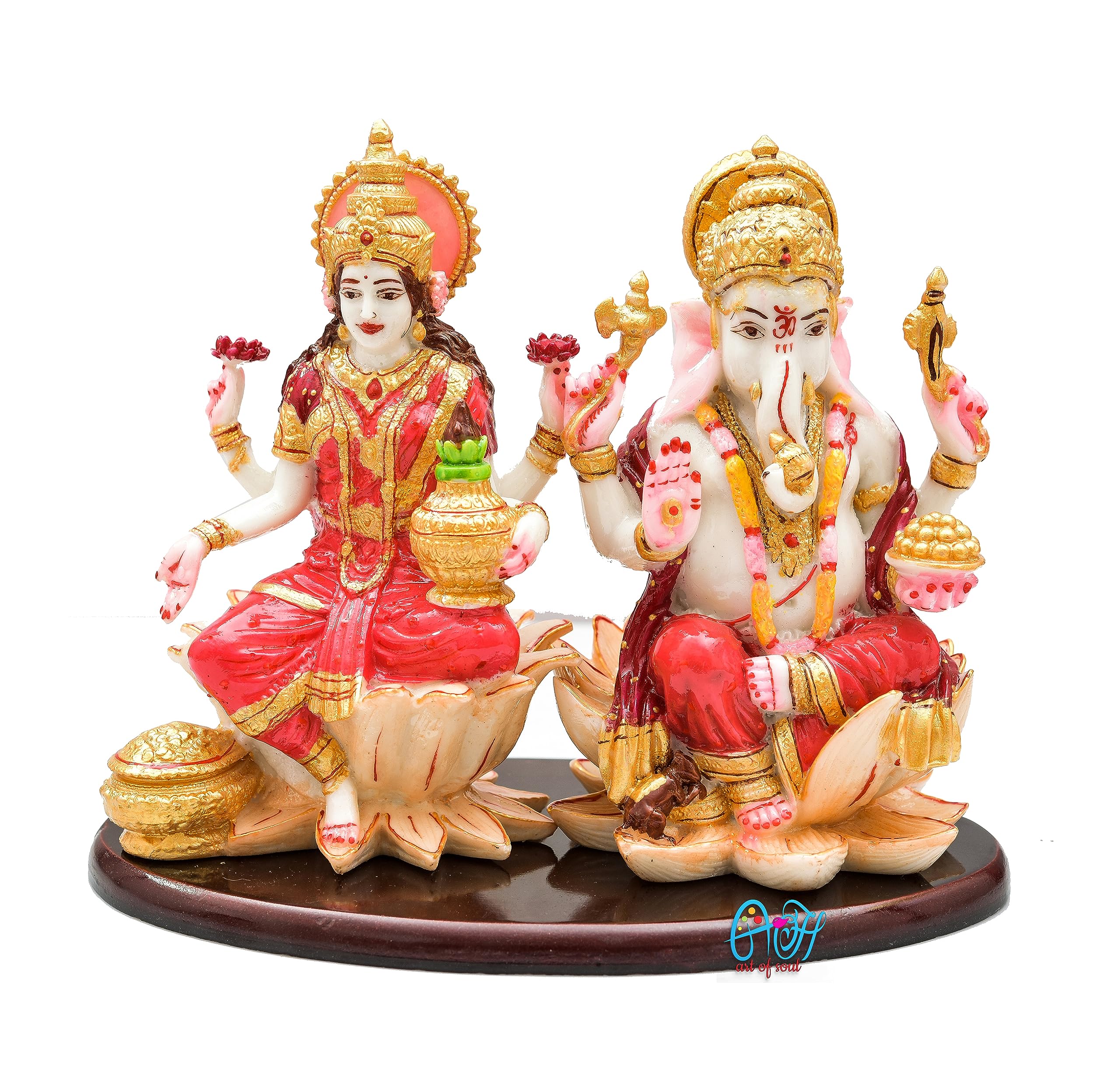 Archna Handicraft Polyresin Ganesh Ji Laxmi Ji Idol Murti for Pooja Room Laxmi Ganesh Murti for Home Temple Pooja Room Decoration Figurine Sculpture (Size :: 7 x 9 Inch) - Image 6 thumbnail
