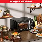 Galanz GLCMKZ11BKR10 Retro Countertop Microwave Oven with Auto Cook & Reheat, Defrost, Quick Start Functions, Easy Clean with Glass Turntable, Pull Handle, 1.1 cu ft, Black