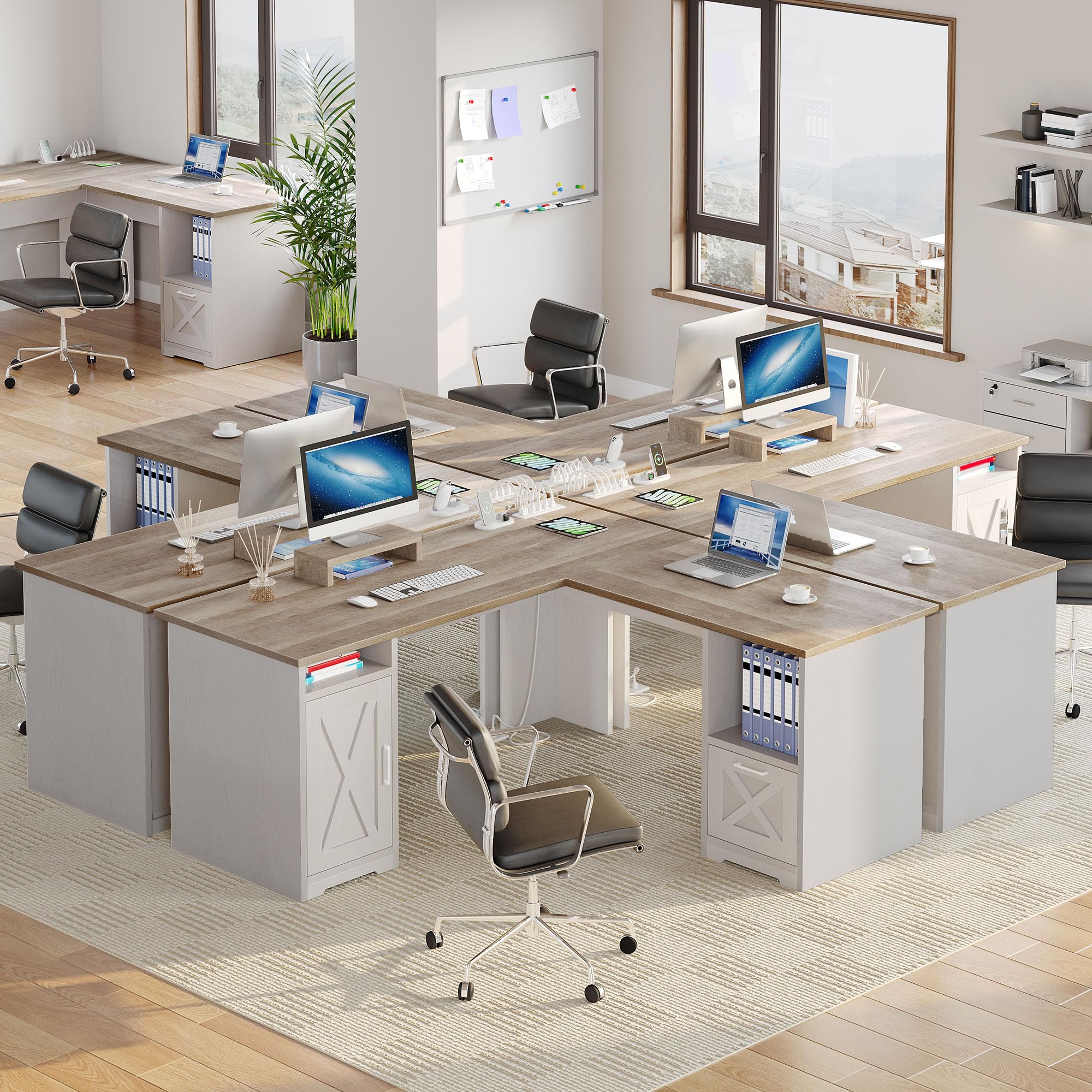 Amazon.com: YITAHOME L Shaped Desk with Power Outlets, 60 Inch