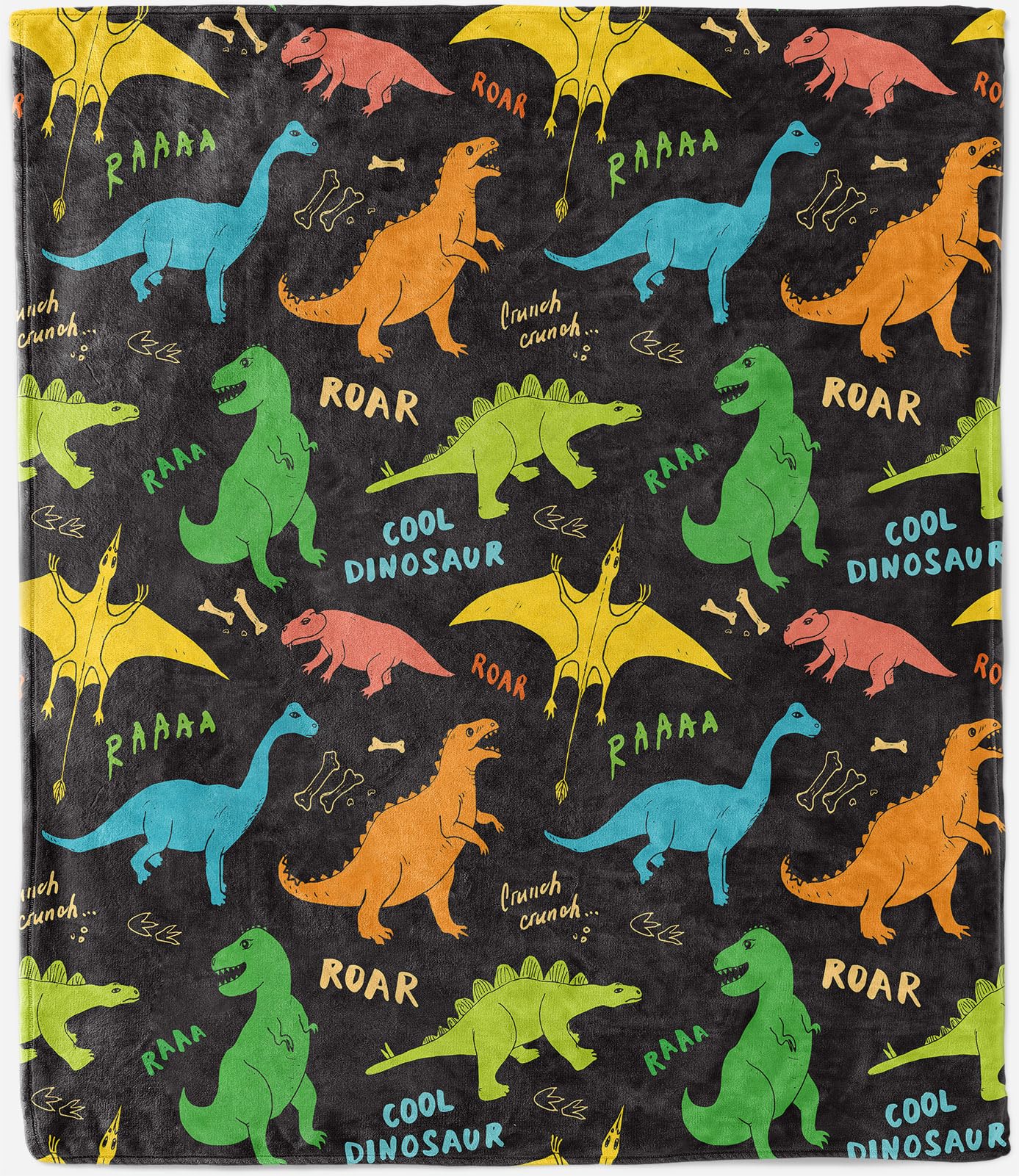 ANHOPE Dinosaur Throw Blanket Soft Lightweight Flannel Fleece Blanket for Couch Sofa Bed Cute Cartoon Animal Dino Print Pattern All Season Decorative Throw for Kids Adults Twin/Double 150 x 200 cm — image 1
