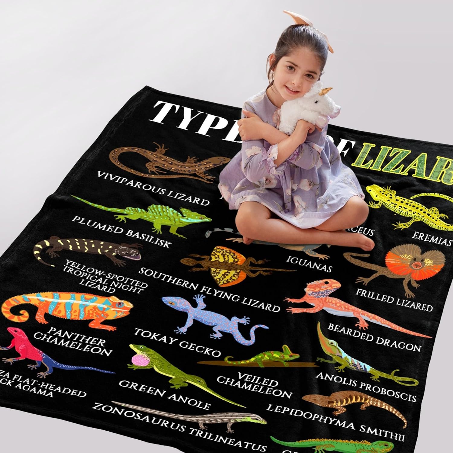 Lizard Blanket Gifts for Boys Girls, Super Soft Warm Lightweight Lizard Throw Blanket for Sofa Travel Camping 40x50 Inch for Kid - Image 6
