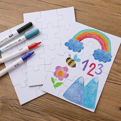 Miniatura 51 de Mr. Pen Rompecabezas en blanco - Paquete de 8, 28 piezas/paquete, 5.5 x 8.1 pulgadas, blanco, rompecabezas en blanco para dibujar