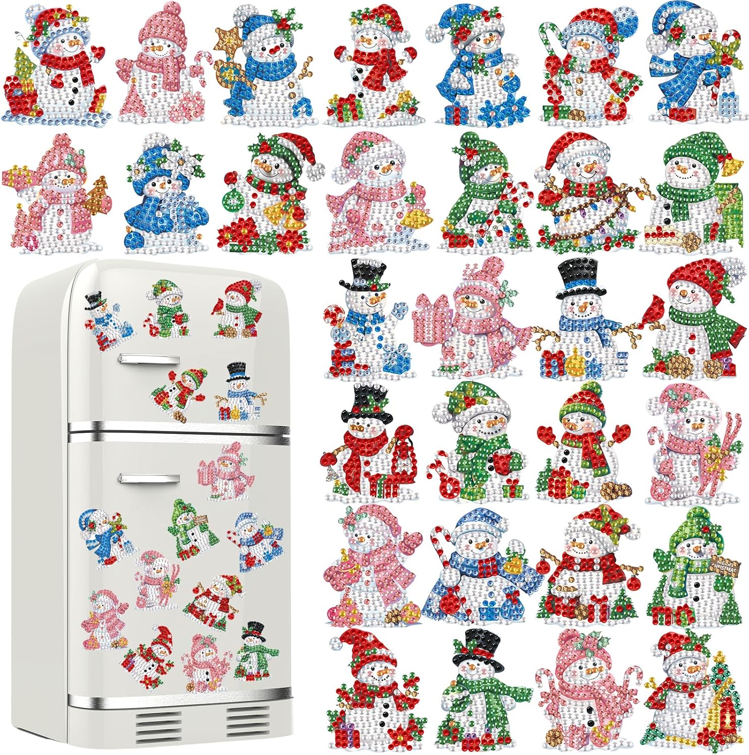 Spark Joy This Holiday: Discover the 30 Pcs Christmas Magnetic Diamond Art Kits!