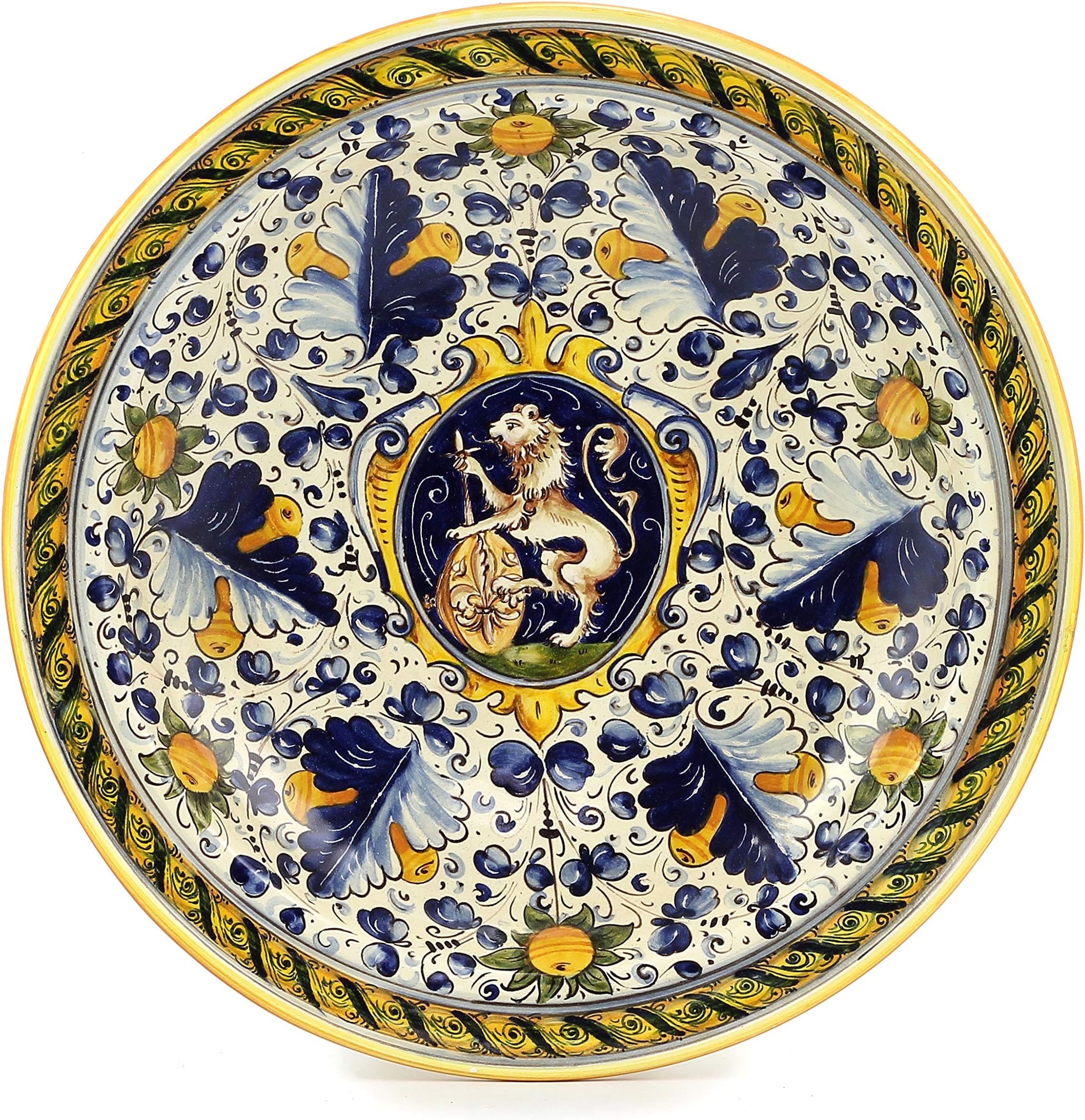 Majolica: Wall Plate/Table top Bowl with Medieval Crest (19D.) [#PT/04/210/40]