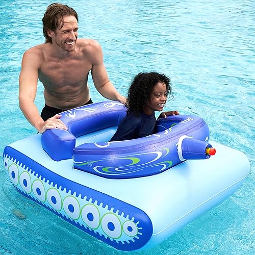 Miniatura 6 de SLOOSH Flotadores inflables de piscina para niños, flotadores de piscina con pistola de agua, juguetes de lucha de agua, diversión de batalla