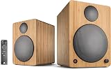 Wavemaster Cube Neo - Kit d'enceintes avec Streaming Câble/Bluetooth 50 W pour TV/PC/Tablette/Smartphone, Bambou