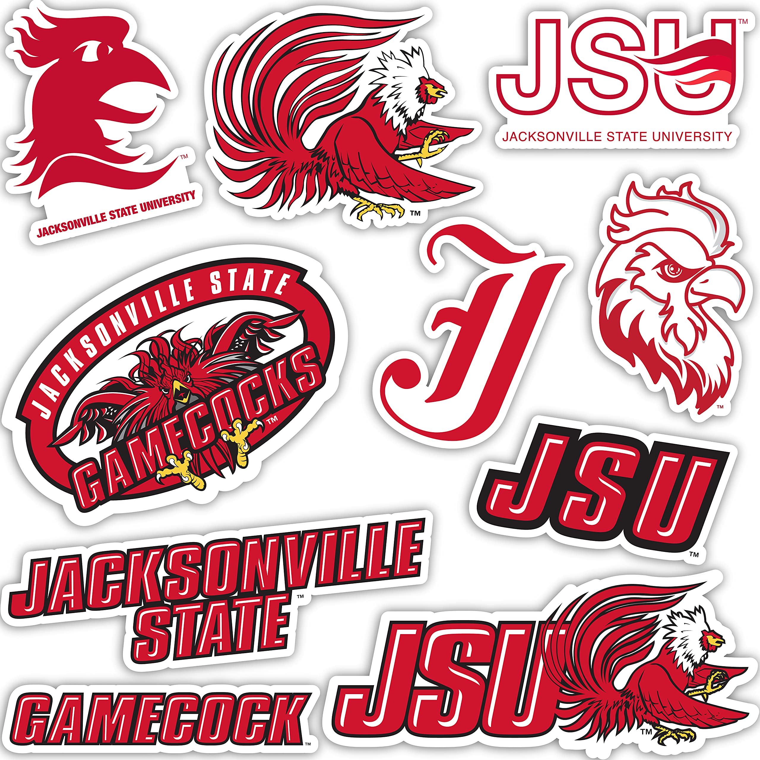 Desert CactusJacksonville State University Sticker Jacksonville State Gamecocks Vinyl Decal Laptop Water Bottle Car Scrapbook Sheet (Type 2)