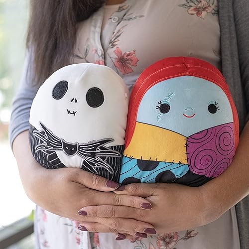 Miniatura 8 de Squishmallows Jack and Sally de 8 pulgadas, Nightmare Before Christmas Official Kellytoy Halloween, lindos y suaves, juego de 2 unidades, gran