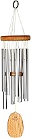 Woodstock Gregorian Soprano Wind Chimes 17" Silver - Soothing Medieval Tones for Garden, Patio, Outdoor Decor