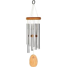 Woodstock Wind Chimes for Outside, Garden, Patio, Porch and Outdoor Decor 17" Gregorian Chimes Soprano Silver Wind Chime GSS