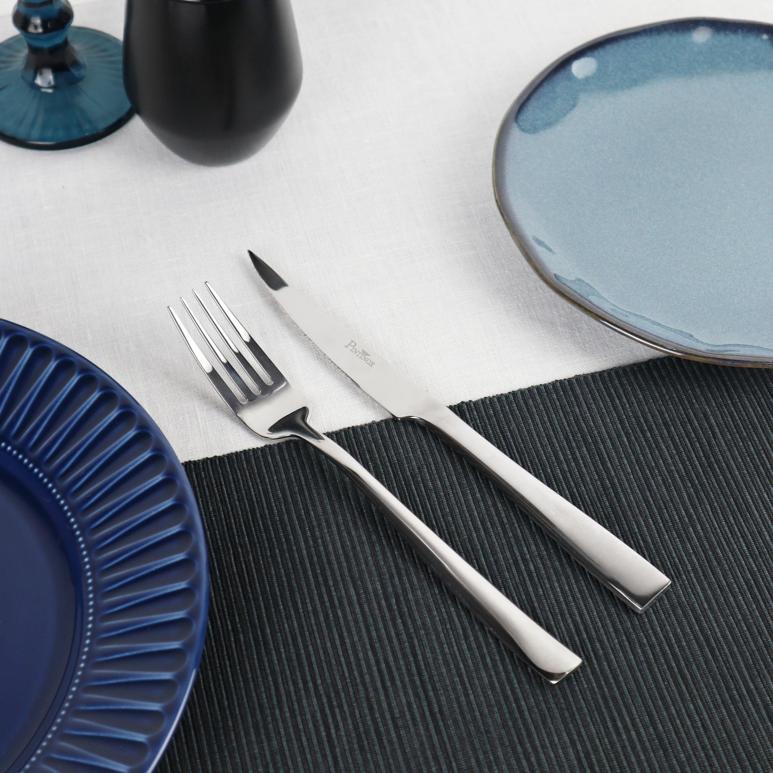 Set Posate Ocean 24 Pezzi Per 6 Persone - Acciaio Inox Senza Nichel - Design Onde Marine - Made In Italy - Foto 11