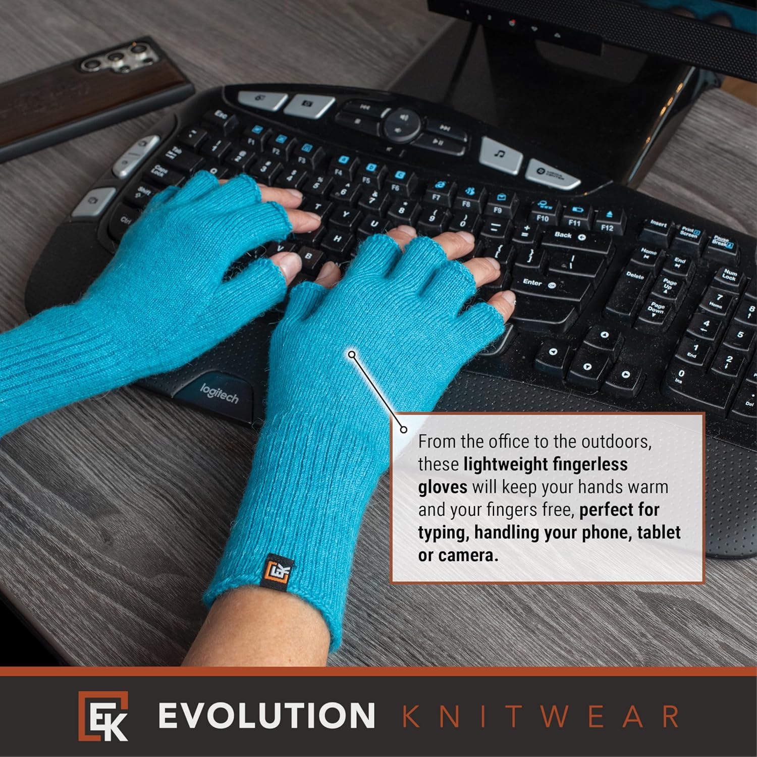 Evolution Knitwear Alpaca Knit Fingerless Gloves - Made in the USA - Super Soft Baby Alpaca - Small - Image 6