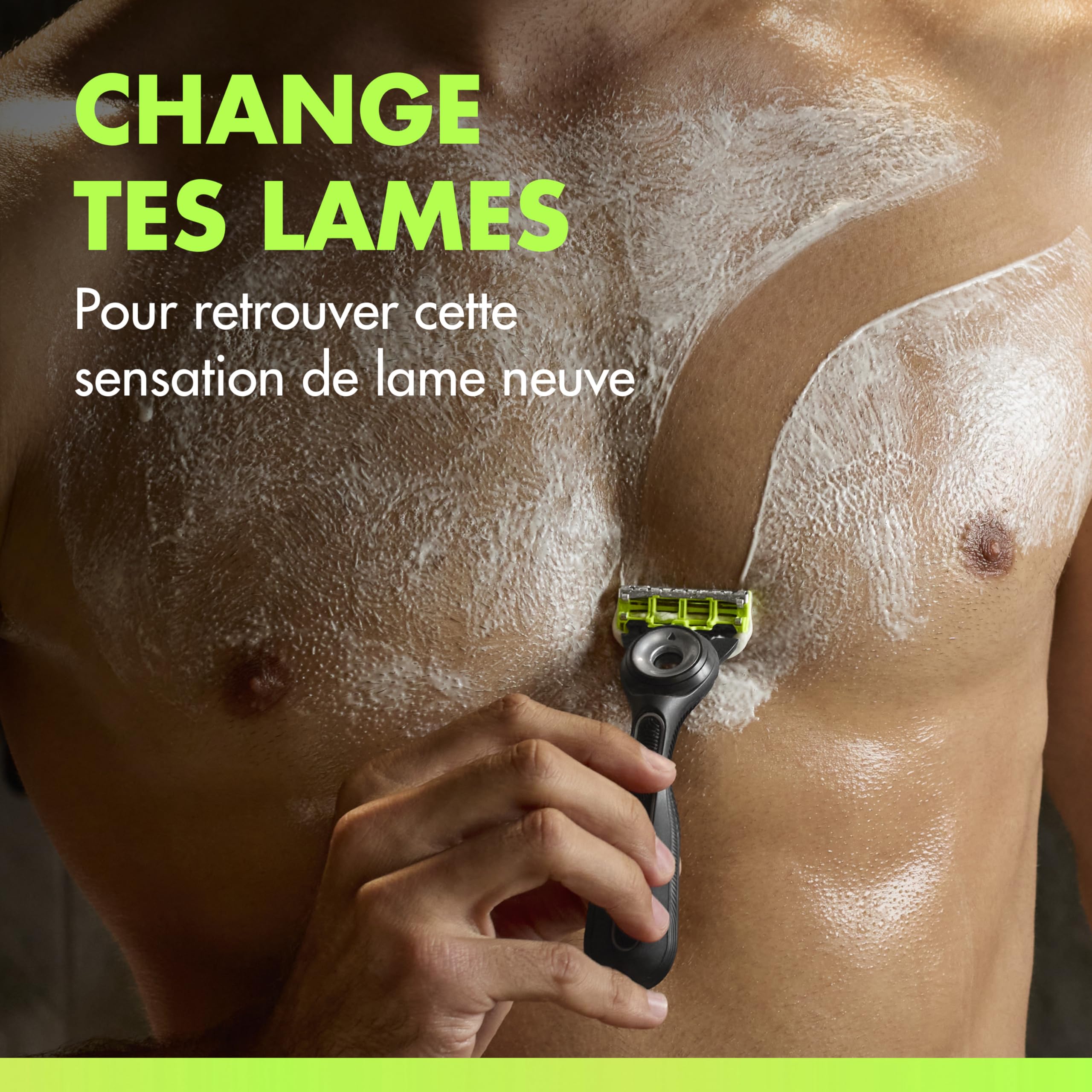 Gillette Labs Body + Intimate Lames de Rasoir Homme, Pack de 8 – Cartouches de Rasage pour la Zone Intime et le Corps, Tête à 2 Lames Très Espacées, Barre Anti-Poils Incarnés et Irritation