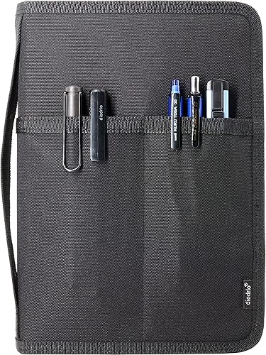 diodrio Funda A5 con cremallera YKK para cuaderno con cremallera YKK para Moleskine Cahier A5 LEUCHTTURM Planners Sketchbook, bucle para bolígrafo,