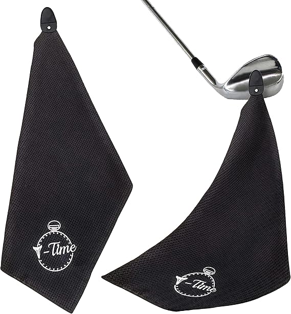 Review T-Time Magnetic Golf Towel Waffle Microfiber Industrial Strength Magnet for Strong Hold to Golf Carts or Clubs Easy Access Removable from Clip