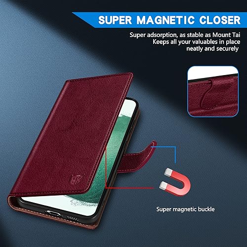 Miniatura 4 de ZZXX Funda tipo cartera para Samsung Galaxy S22 Plus con bloqueo RFID, ranura para tarjetas, función atril, cierre magnético, funda protectora de