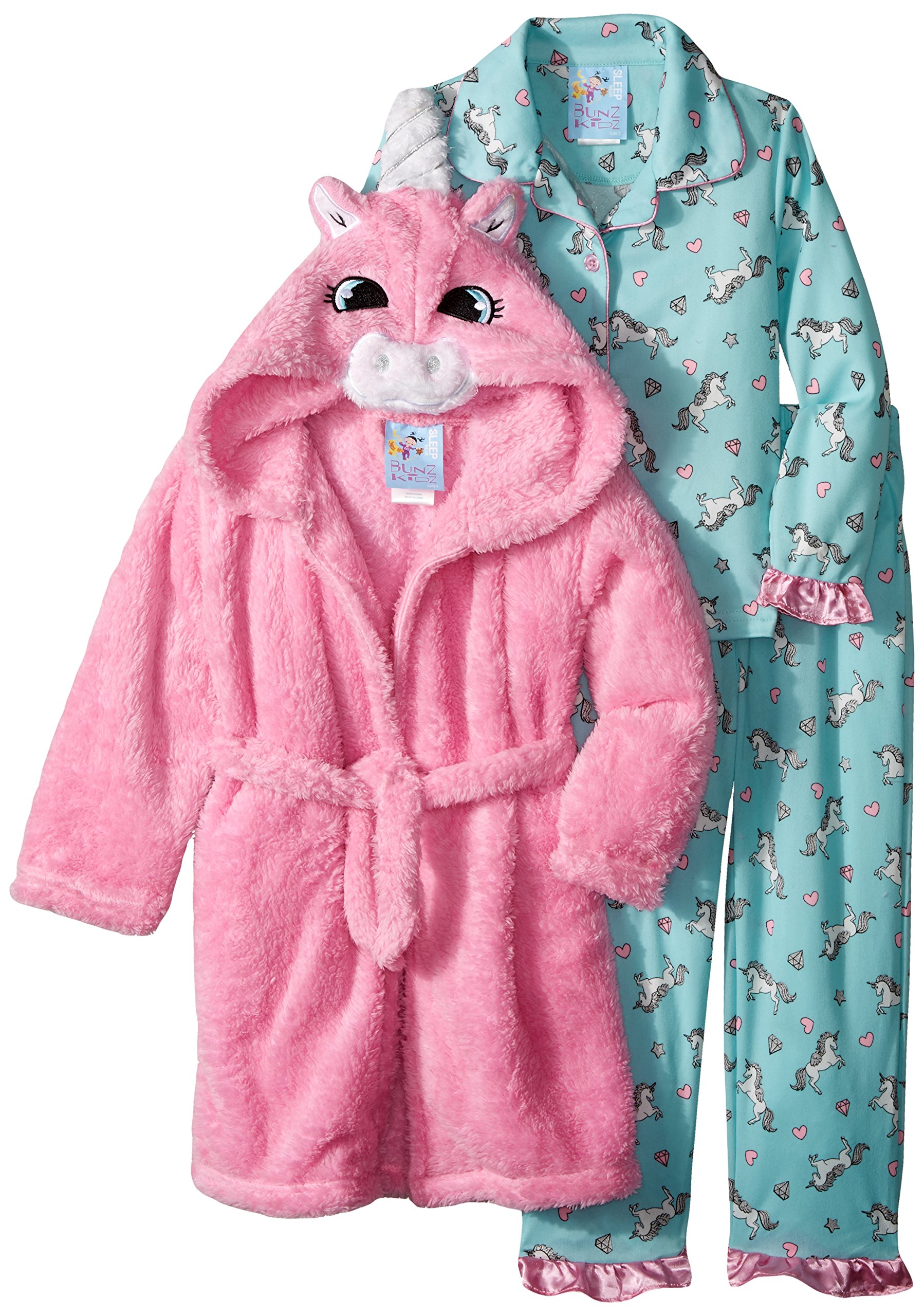 Buns Kidz Girls' 3 Piece Robe Sleepwear Set