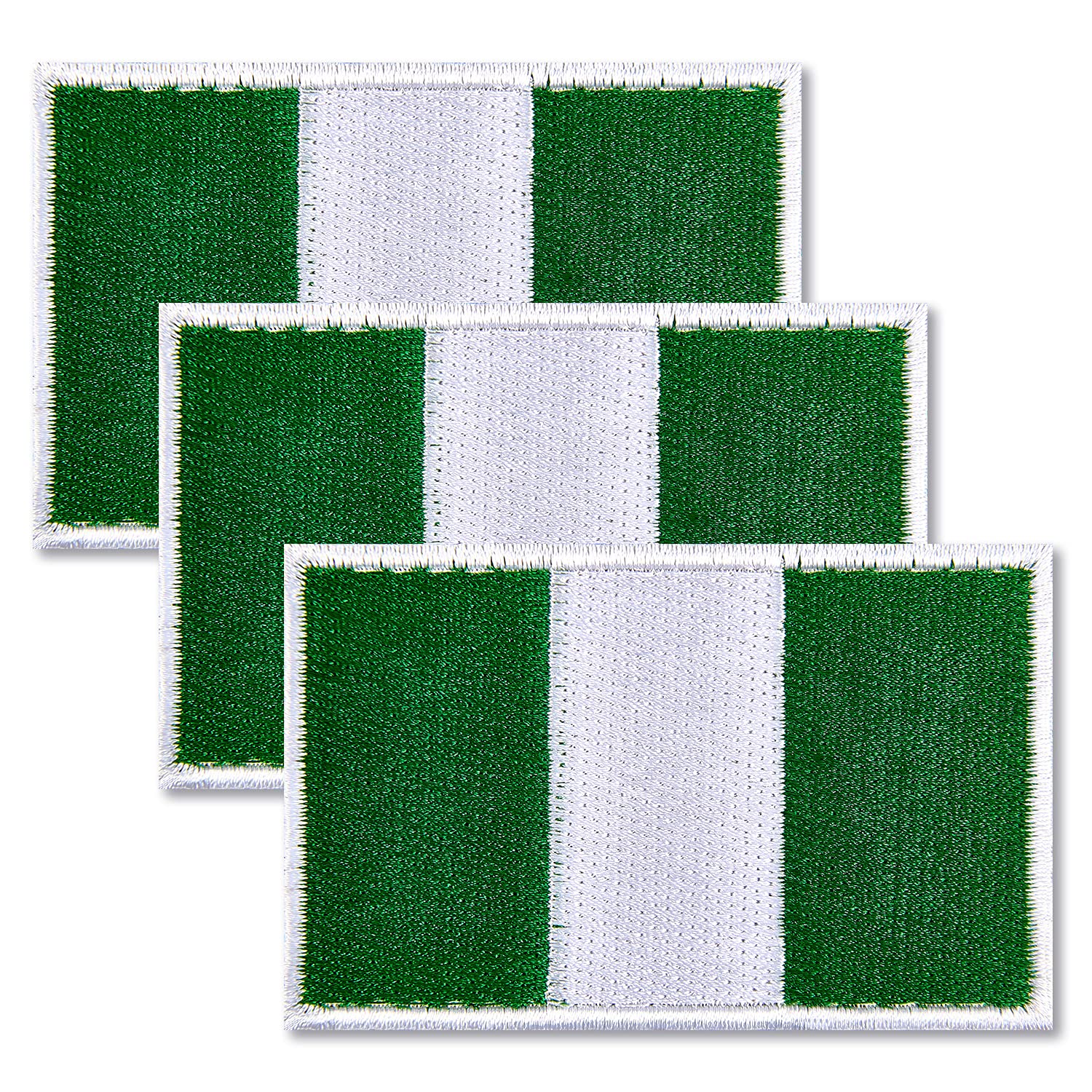 ZXvZYT 3 Pack Nigeria Flag Embroidered Patches Nigerian Flags Military Emblem Patch for Clothes Hat Backpacks Decorations