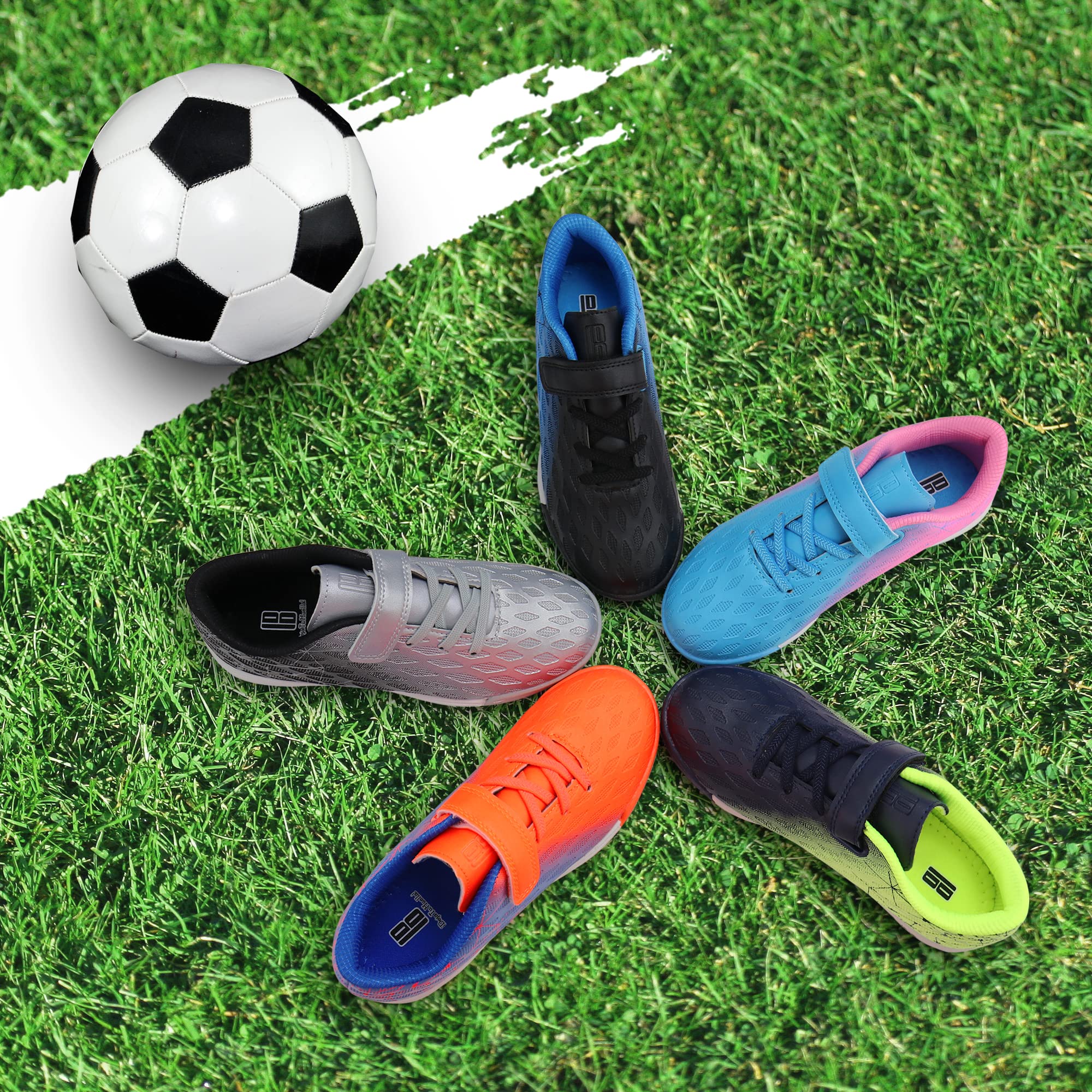 JABASIC Hallen - Botas de fútbol para niños y niñas, césped artificial