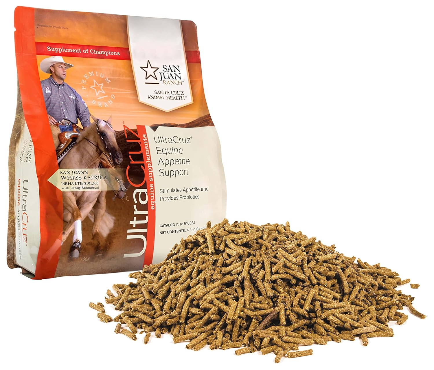 UltraCruz Equine Appetite Booster Supplement for Horses, 4 lb, Pellet (32 Day Supply)