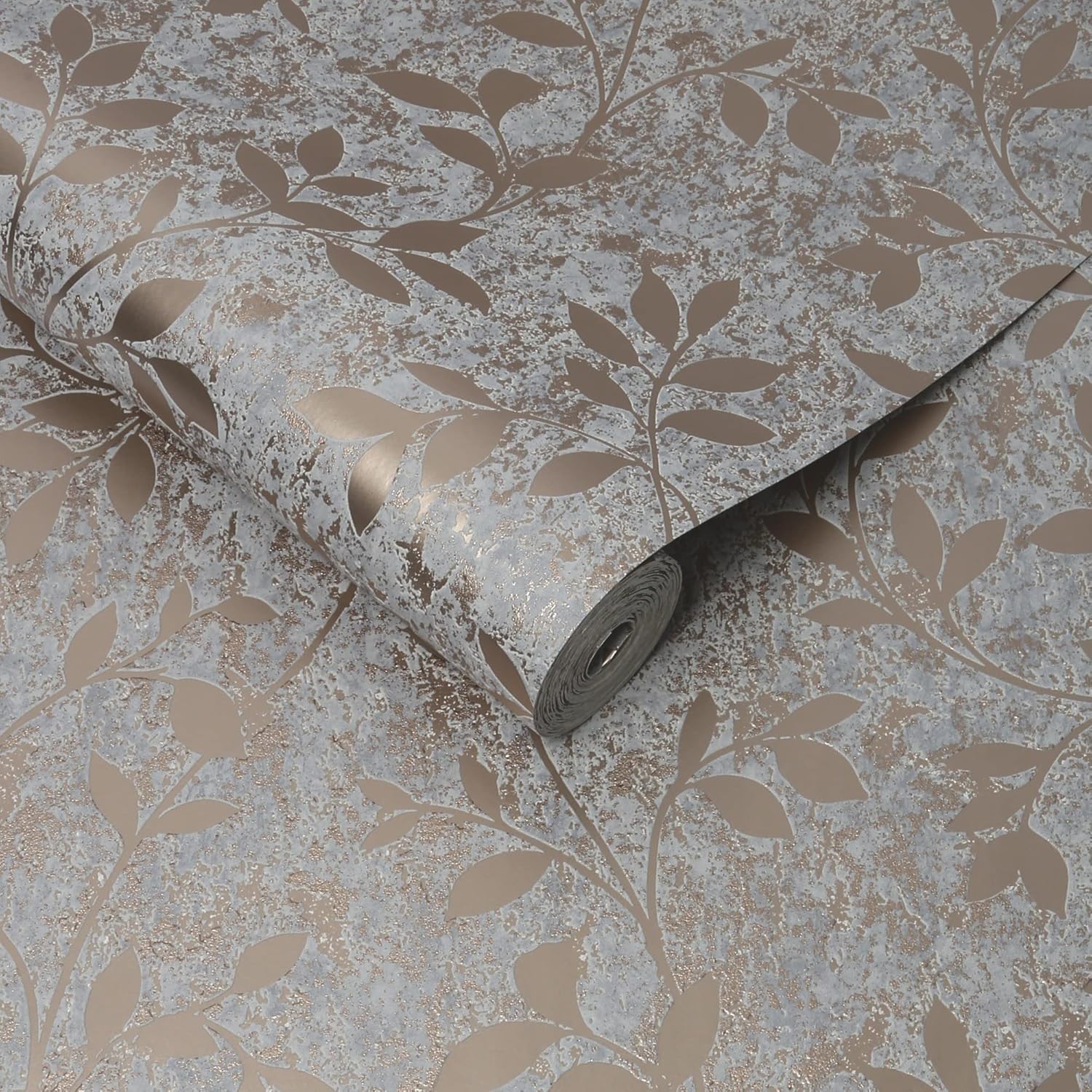 Graham & Brown Milan Trail Rose Gold and Grey Wallpaper, 1000cm Length x 52cm Wide