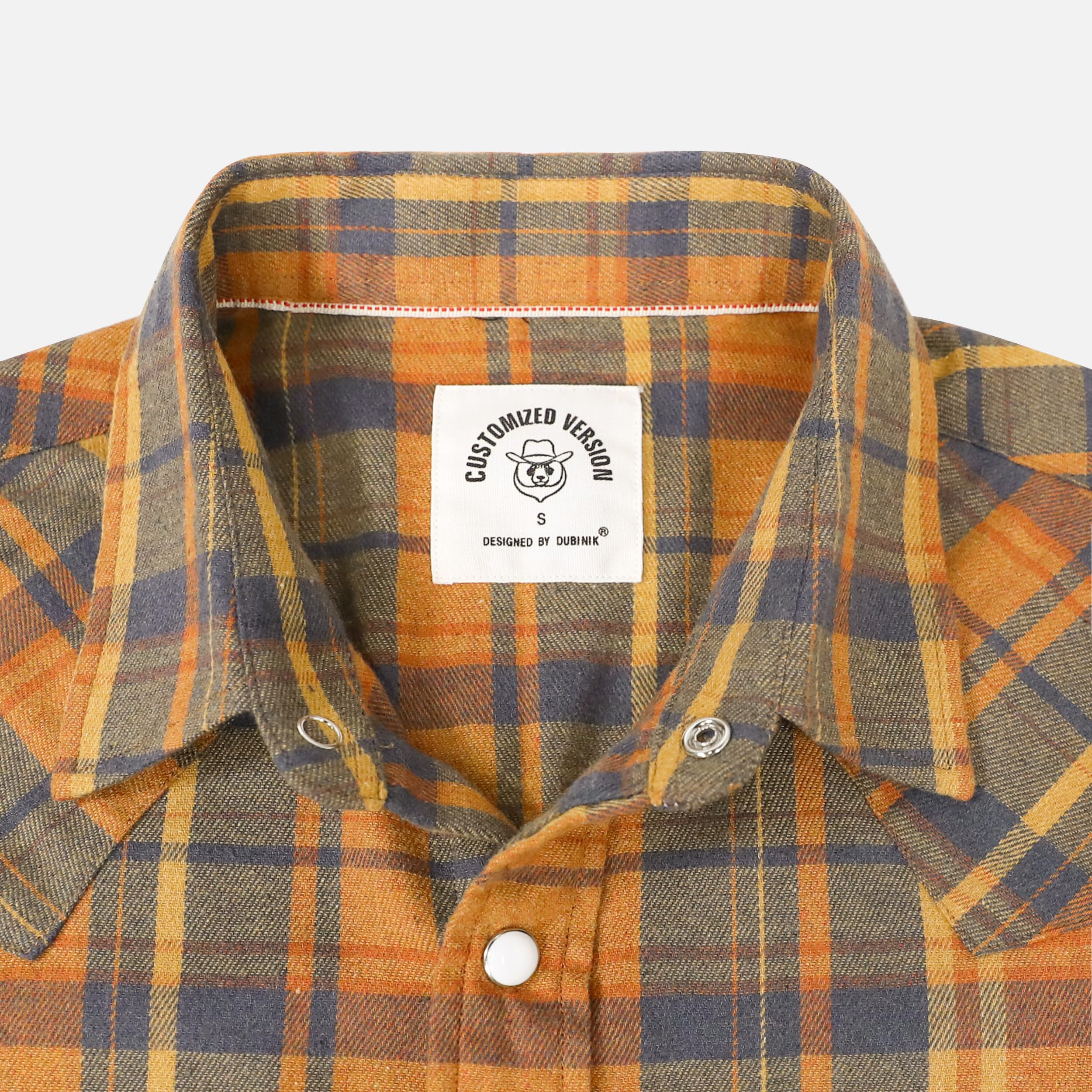 Dubinik® Camicia Flanella Uomo Invernale Camicia Uomo Flanella Cotone Western Cowboy con Bottone Automatico Vintage Quadri