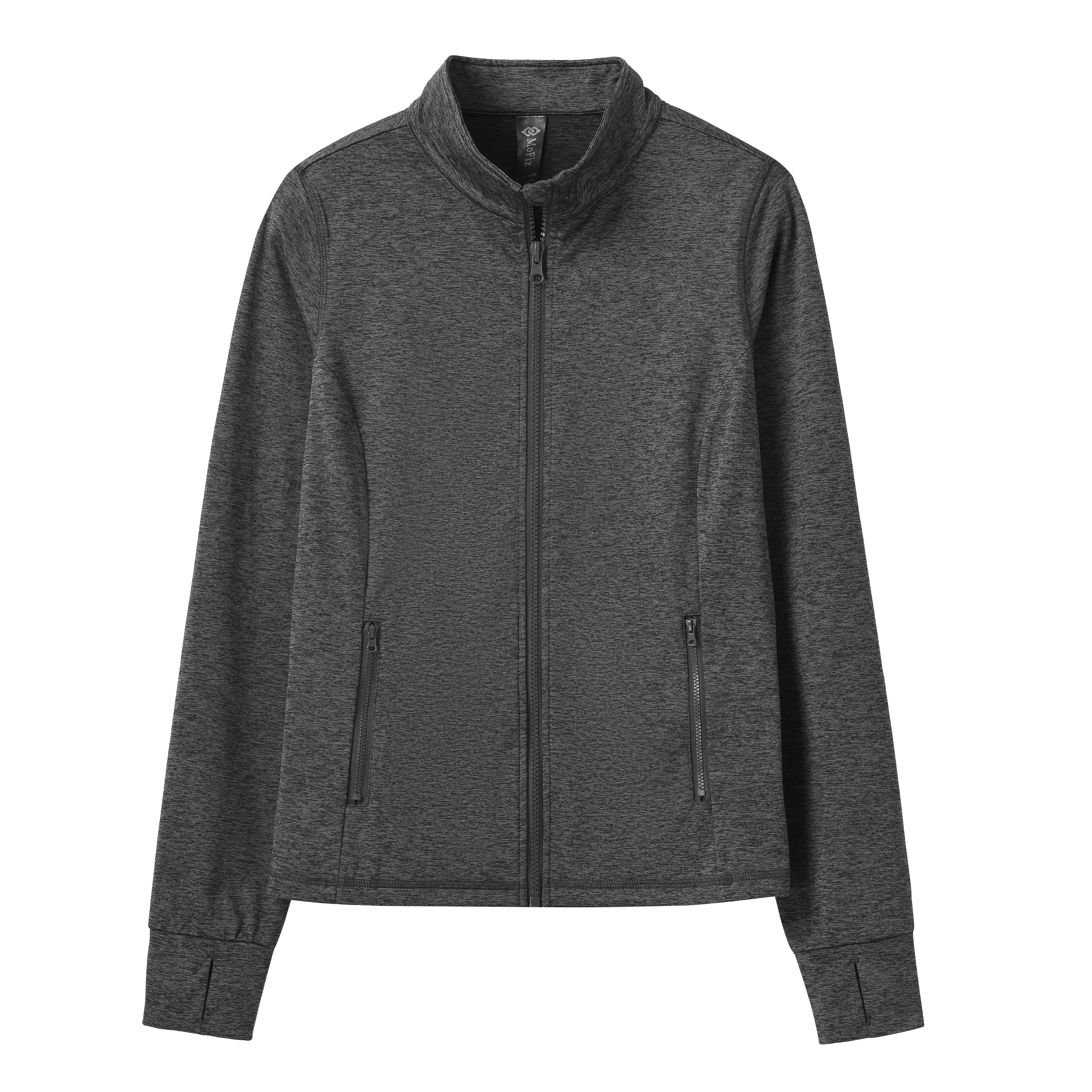 MoFiz Chaqueta deportiva con cremallera completa para mujer, con forro polar, chaqueta deportiva para correr y entrenar con bolsillos