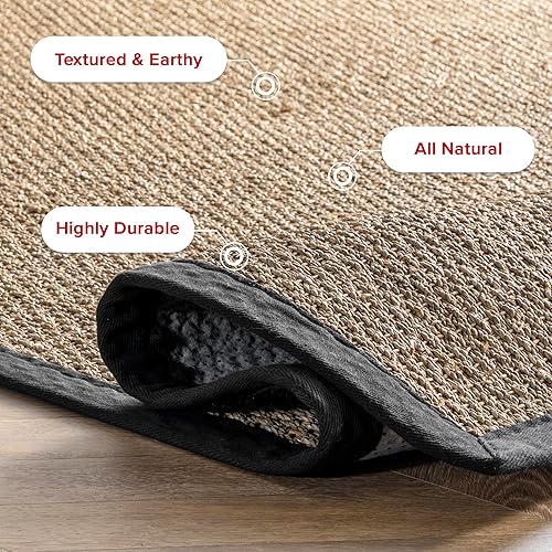 Miniatura 8 de nuLOOM Elijah Tapete de área estilo rústico de hierba marina, 3 x 5 pies, color negro