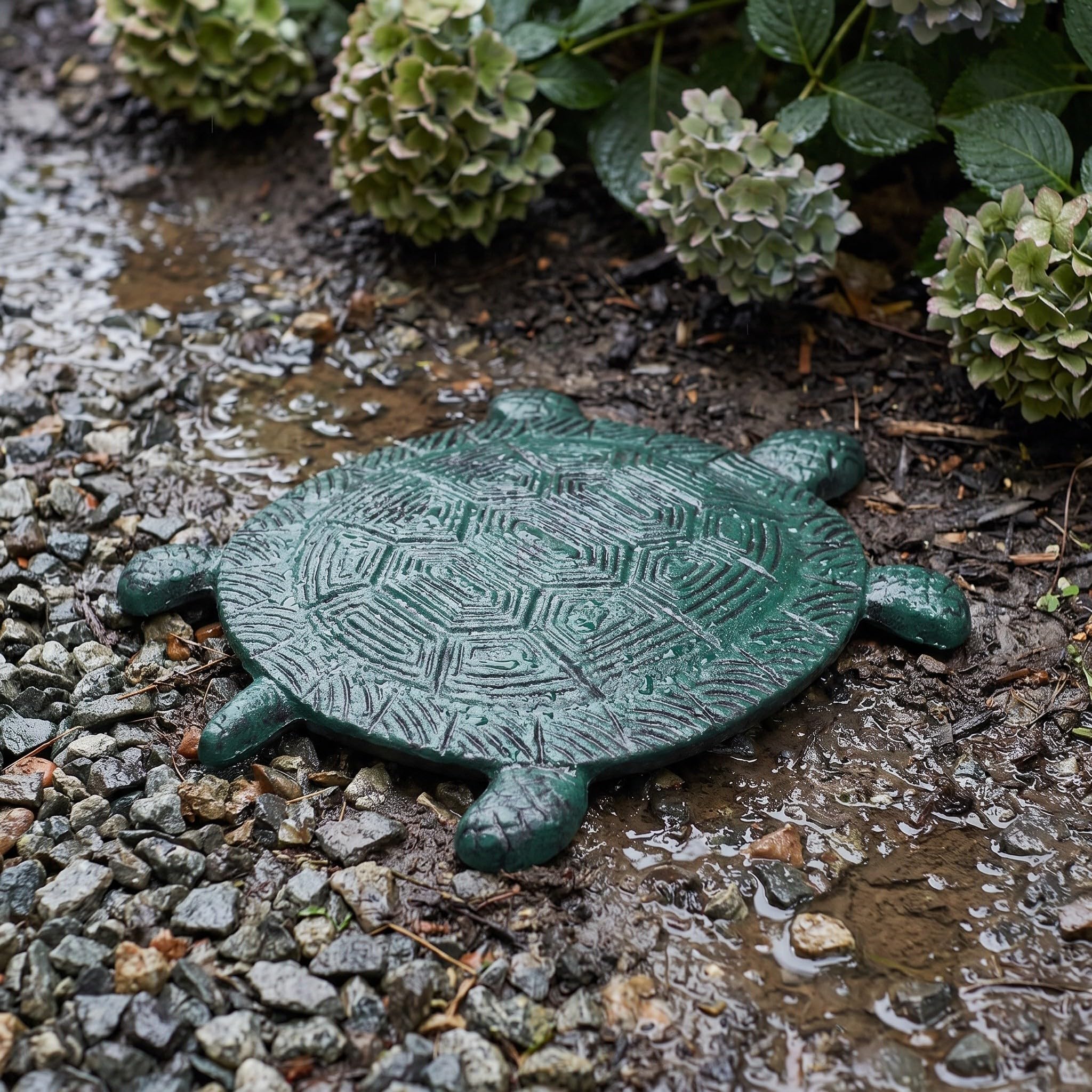 Hemobllo Gusseiserne Schildkröten Trittstein Gartenfigur für Wege und