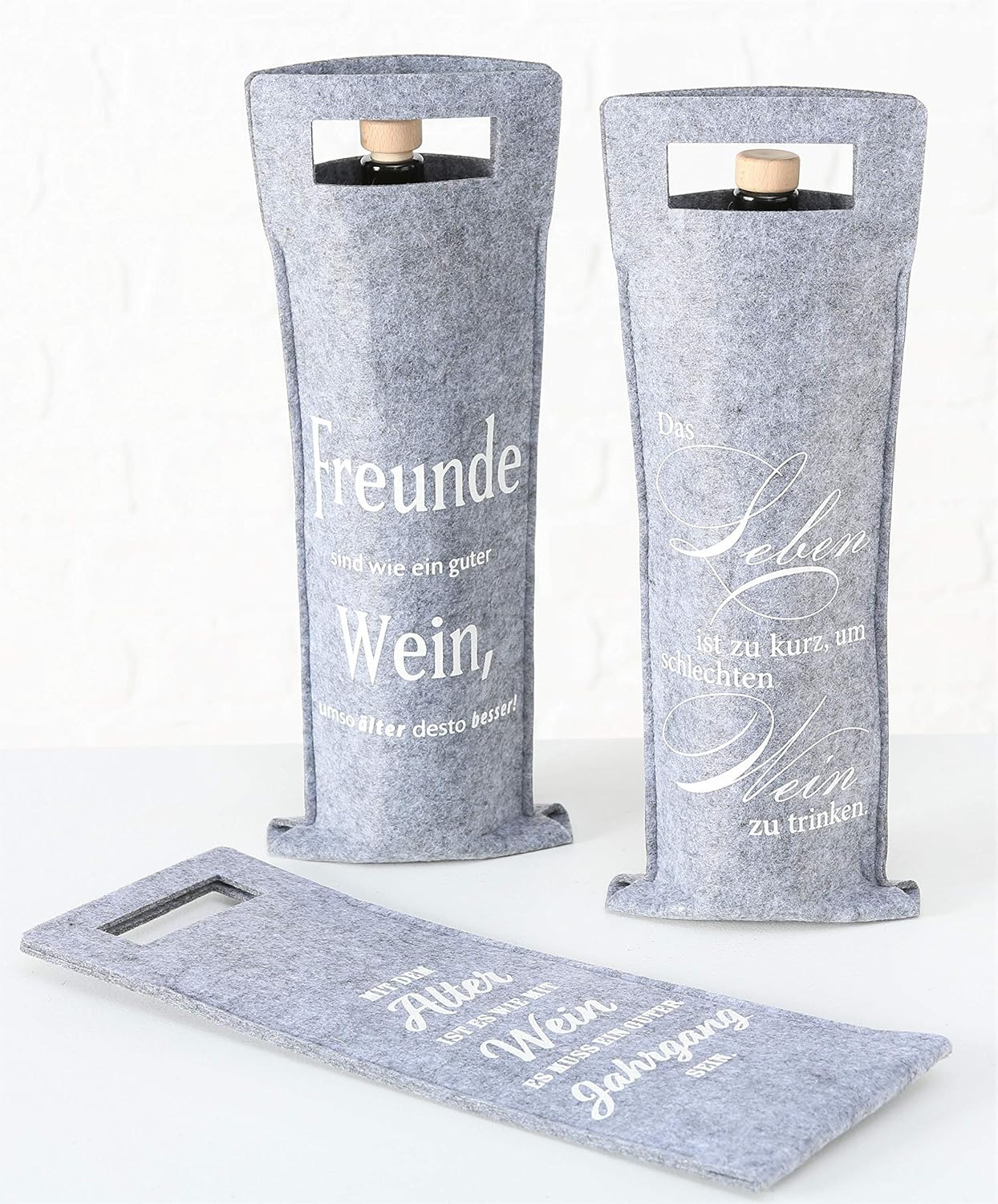 MC-Trend XL Filztasche Faltbar Mit Spruch - 40x26,5x21cm Aus 3mm Filz Für Einkauf & Aufbewahrung