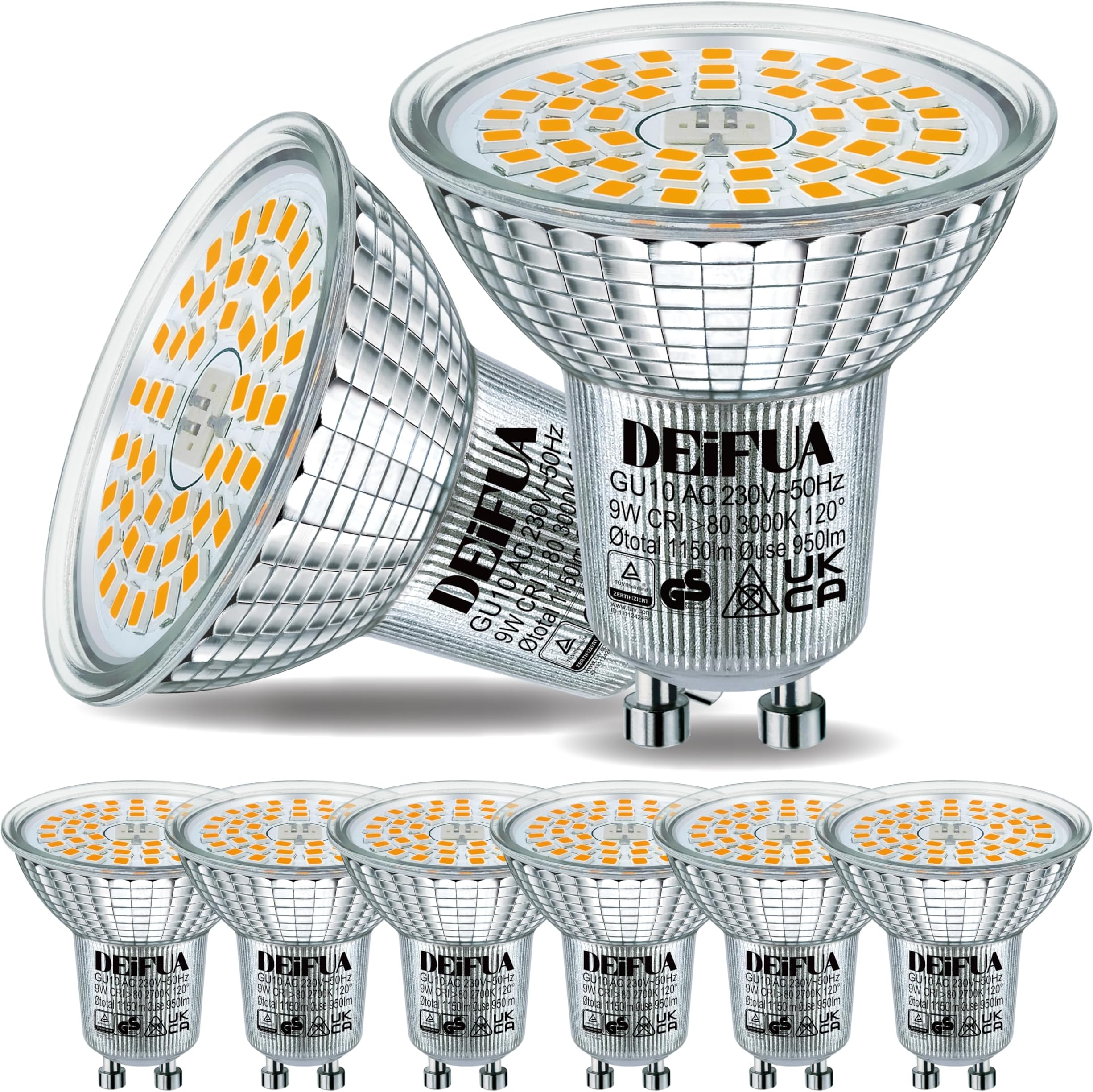 EACLL GU10 LED 5W 3000K - 4er Pack Warmweiß Strahler 585 Lumen Nicht Dimmbar