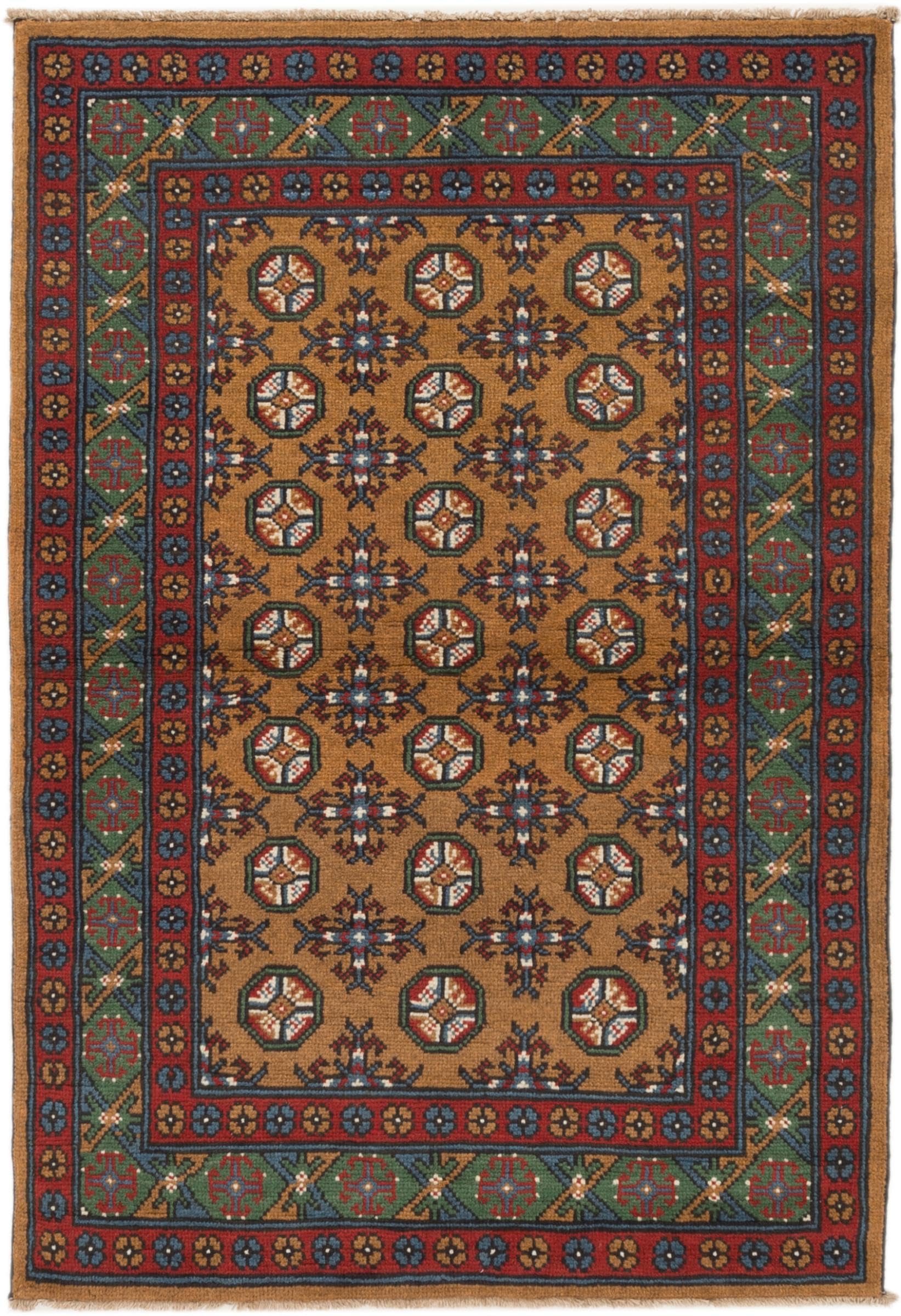 Tapis d'Orient Afghan Akhche en laine pour isoler un sol froid avec élégance