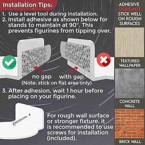 Miniatura 4 de Tapeera Paquete de 12 exhibidores de acrílico blanco para estantes Funko Pop, adecuado para figuras en caja y sin caja, exhibición de pared de