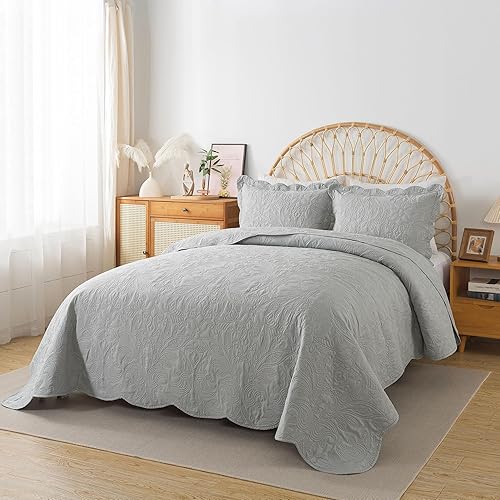 Miniatura 2 de HoneiLife Juego de edredón tamaño Queen  Juego de ropa de cama de 3 piezas tamaño Queen, juegos de edredón de microfibra, colchas ligeras,