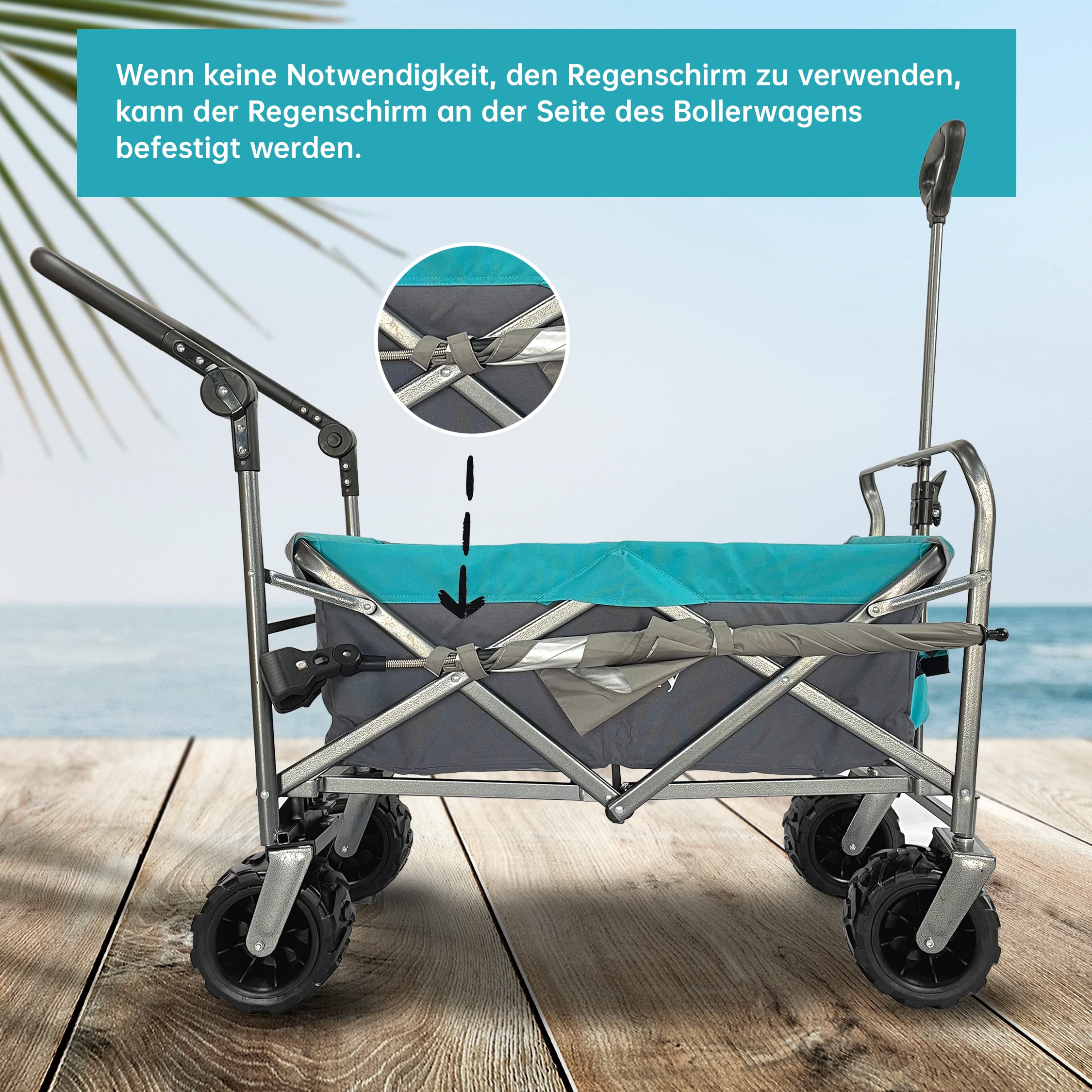 Lemmy Bollerwagen Schirm (Grau)