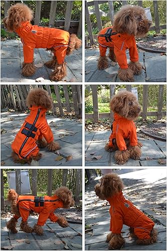 Miniatura 8 de Lovelonglong - Chaqueta impermeable para perros, ligera, impermeable, reflectante, resistente al viento, a prueba de nieve, para perros pequeños,
