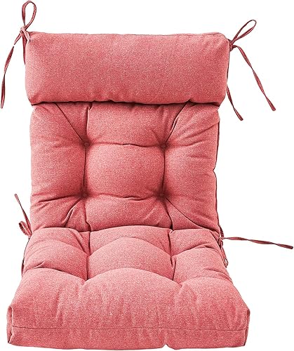 Miniatura 6 de ARTPLAN Cojín para silla de patio, cojín copetudo Adirondack para silla de exterior, cojín de mimbre con respaldo alto, juego de 4, 44 x 21 x 4