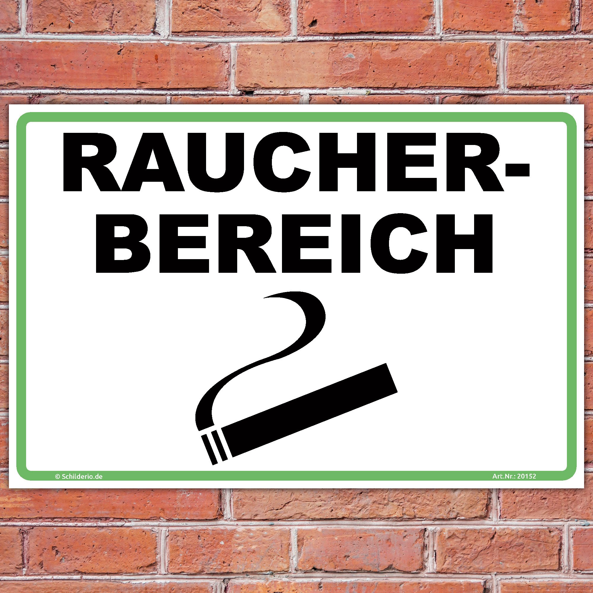Schild "Raucherbereich" Hinweisschild 600x400 mm stabile Aluminiumverbundplatte 3mm stark - inkl. 4 Eckbohrungen